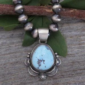 Golden Hill Turquoise Sterling Silver Pendant